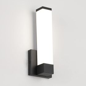 Dimmable Wall Lights for Bedroom Modern Black Indoor LED Hallway Sconces Corner Light 12" Inch Height 12W 4000K Bedside Stair Sconces Wall Lighti